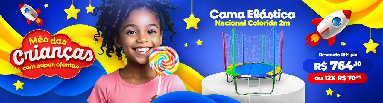 Cama Elástica Nacional Colorida 2,00m